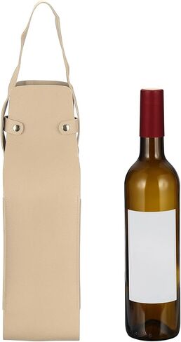 PATIKIL Leather Wine Tote Bag Reusable Wine Gift Bag Double Layered Bottle Champagne Liquors Single Carrier in Saudi Arabia