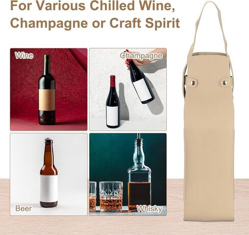 PATIKIL Leather Wine Tote Bag Reusable Wine Gift Bag Double Layered Bottle Champagne Liquors Single Carrier in Saudi Arabia