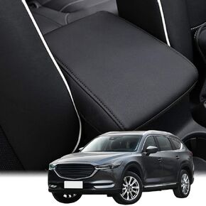 غطاء وحدة التحكم المركزية للسيارة INTGET لملحقات Mazda CX5/CX-5 2024 2023 2022 2021 2018 2019 2020 غطاء مسند الذراع غطاء صندوق مسند الذراع لمقعد الكلب (أسود) in Kuwait