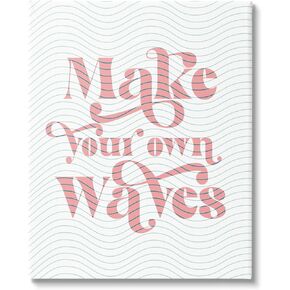 Stupell Industries Make Your Own Waves Groovy Patterned Stripes, Design by Daphne Polselli, Gallery Wrapped Canvas, 16 x 20