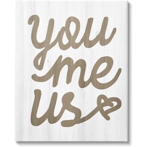 Stupell Industries You Me Us Heart Phrase Canvas Wall Art, Design by Lil' Rue