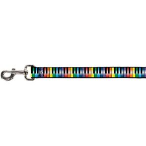 Buckle-Down Pet Leash - Piano Keys Rainbow - 6 Feet Long - 1.5" Wide