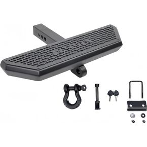 YACUTA 24" Tow Hook Hitch Step，Solid Tow Hook Rear Step fit Pickup Truck, Trailer or SUV, Easy Install with Lock pin Keys