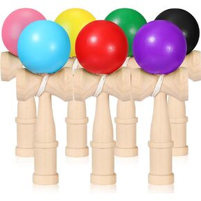 Libima 7 Packs Wood Kendama Toy Coordinate Ball Games Wooden Catch Ball in Cup Game Vintage Toss and Catch Hand Eye Coordination Educational for Beginner Birthday Gift Party Favors, 7 Colors