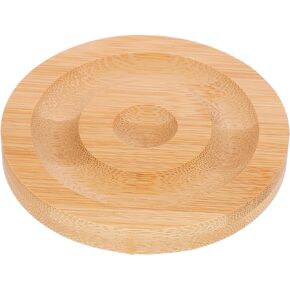 TEHAUX Round Bead Tray for Jewelry Making, 3.85 Inch Wooden Bracelet Display Plate, Beading Bracelet Display Jewelry Organizer for Beaded Bracelets, Bracelet Bead Board Ideal for Home and Shop Use