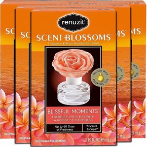 رينوزيت رائحة الزهور الناشر هدية زهرة يدوية الصنع، مملوءة بالزيوت العطرية، ناشر صغير مزخرف، 2.19 أونصة (عبوة من 5) (لحظات سعيدة) in Kuwait
