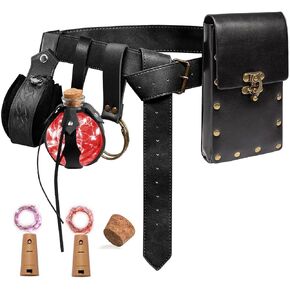 Renaissance Belt Pouch Coin Purse Alight Potion Bottle Skirt Hike Set Medieval Festival Costume Accessories for Halloween