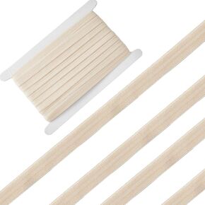 GORGECRAFT 10 Yards x15mm Silicone Elastic Tape Non-Slip Silicone Elastic Band with 5mm Rubber Stretch Strap Webbing Belt for DIY Crafts Underwear Bra Headband Garments Accessories, Blanched Almond