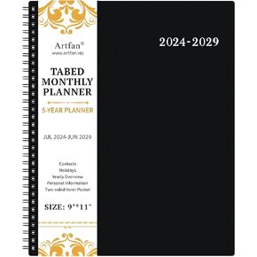 2024-2029 Monthly Planner/Monthly Calendar - 5 Year Monthly Planner from Jul.2024 - Jun.2029, 60 Monthly Planner, 9" x 11", 2024-2029 Monthly Calendar