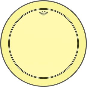 Remo Powerstroke P3 Colortone Yellow Bass Drumhead, 18", 5" Offset Hole