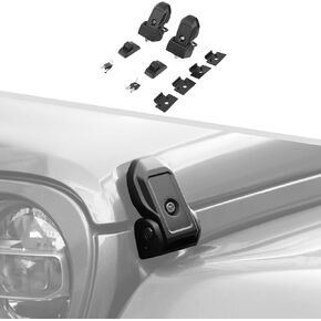 Metal Hood Latches with Keys Compatible with Jeep Wrangler JK JKU JL JLU Gladiator JT 2007-2024, 1 Pair Locking Hood Latch Lock Hood Pin Kit (OEM & Locking) in Kuwait