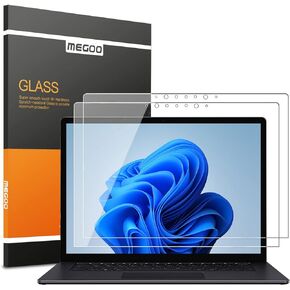 Megoo Screen Protector for Surface Laptop 6/ Laptop 5 13.5 Inch,Tempered Glass/Easy Installation/Ultra Clear/Round Edge, Compatible for Microsoft Surface Laptop 3/2/1, 2-Pack