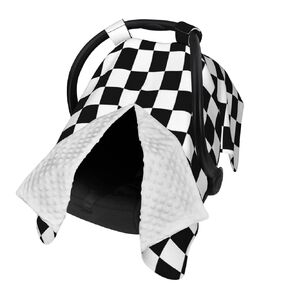 Black White Checkered Baby Car Seat Canopy Cover Multi Use Nursing Cover for Newborn Car Seat Canopy Mom Nursing Breastfeeding Covers Newborn Shower Gift in Saudi Arabia