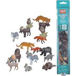 Wild Republic Wilderness Nature Tube, Woodland Animals, Forest Animal Figures, Kids Gifts, Educational Toys, 12-Pieces