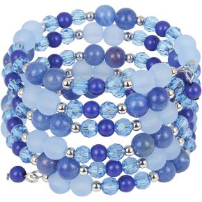 Coiris Multi Layers Statement Yellow Beaded Bracelet Adjustable Strand Bangle Bracelet for Women