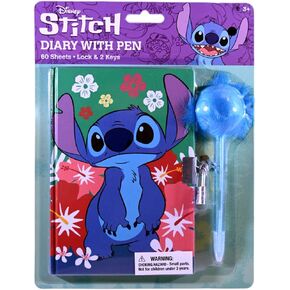 Moptrek with Lock & Keys and Pom Pen, Stitch Diary for Kids, Stitch Stationery Birthday Parties