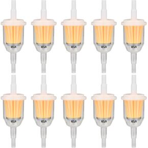 1/4 Inline Fuel Filter Universal Gas In-Line Fuel Filters for Kohler Briggs & Stratton John Deere Kawasaki 1/4 Inch x 5/16 Inch (Pack of 10)