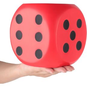 Anboor 5.9'' Large Dice Squishies Foam Dice Jumbo Squeeze Toys, Giant Dice Game Collection Decorative Props(Orange)