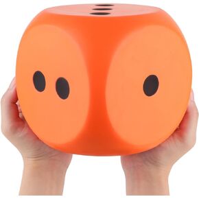 Anboor 5.9'' Large Dice Squishies Foam Dice Jumbo Squeeze Toys, Giant Dice Game Collection Decorative Props(Orange)