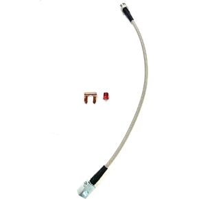 The Stop Shop Universal Rear Braided SS Brake Hose, 14 Inches Long with mouting block