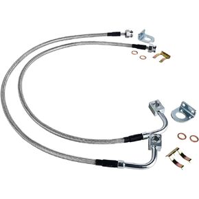 MuRealy 89716 Stainless Brake Lines - Upgraded Extended Rear Stainless Brake Lines for 2007-2018 Jeep Wrangler JK, Front & Rear Stainless Steel Brake Line…