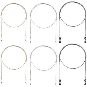 Giantree 6 Pcs Stylish Eyeglass Chains for Women, Mask Eyeglasses Lanyard Chain Metal Sunglass Chain Eye Glasses Holder Around Neck Glasses Chains 3 Colors