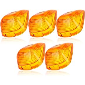cciyu Cab Marker Light 5x Amber Top Roof Running Lens/Automotive Cab Marker Assembly Replacement fit for 1999-2016 For Ford F250 F350 F450,04-18 For Chevrolet Silverado 1500 2500 3500