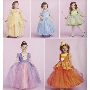 SIMPLICITY 1303 Girl's Halloween Costume Princess Dress Sewing Pattern, Sizes BB (3-6)
