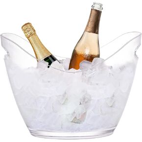 Yesland Ice Bucket, Clear Acrylic 3.5 Liter Storage Tub, Beer Bucket Beverage Chiller Bin for 2 Wine, Champagne Bottles, Beer Bottles
