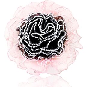 Larcenciel Bouquet Wrapping Paper, Pearl Mesh Flower Wrapping Paper, Pink Black Wrinkled Wavy Net Yarn Translucent Floral Gift Wrap for Mother's Day Wedding Party DIY Florist Supplies,2 Pack 3.1 Yards