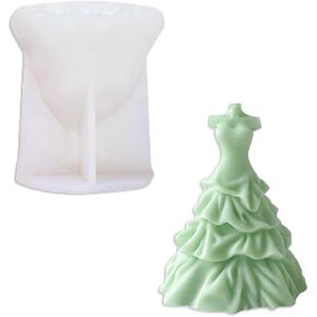 Tone Fun Bubble Skirt Shape Candle Silicone Molds for Making Candle, Resin, Aromatherapy Candles, Handmade Wax Soap, Home Decor, Craft in Kuwait