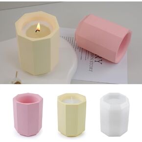 LSLEVA Storage Box Candle Jar Cup Molds, Creative Silicone Candle Vessels Pot Molds, Concrete Round Stripe Bottle Making Moulds for Candle Holder Flower Vase Aromatherapy Ornaments (C)