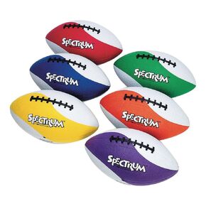 Spectrum Rubber Football Set. Intermediate Size Balls Perfect 10-14 Year Old Kids Have Tacky, Easy Grip Pebble Surface. 6 Color Set.