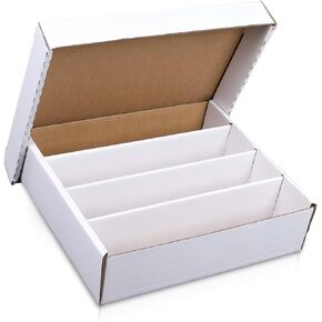 Premium 3200 Count Storage Box 4 Row Monster - 200 Pound Test Strength - Trading Card Cardboard Box For Football, Basketball, Baseball & Gaming Cards - 1 Box - MADE IN THE USA