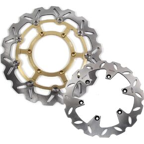 Arashi Front Rear Brake Disc Rotors for Suzuki DRZ400SM DR-Z400SM 2005-2021 Motorcycle Replacement Accessories Parts DRZ DR-Z 400 DRZ400 DR-Z400 SM 400SM Gold 20006 2007 2008 2009 2010
