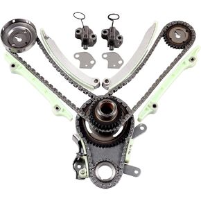 SCITOO TKMI047L Timing Chain Kit Tensioner Guide Rail Sprocket Crank Sprocket Idler Sprocket fits for Jeep COMMANDER Mitsubishi RAIDER Dodge Ram 1500 4.7L SOHC VIN P N NGC Design
