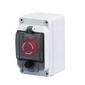 Emergency Stop Button with Box, Emergency Shut Off Switch E-Stop Push Button Switches Box Waterproof for Outdoor use, IP67 660V 10A