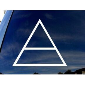 Cool 30 Seconds to Mars Triangle - Vinyl 5.5" Wide (Color: White) Decal Laptop Tablet Skateboard car Windows Stickers