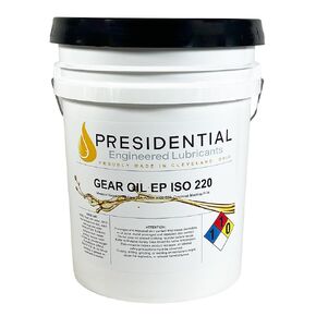 Presidential Gear Oil EP ISO 220 - Industrial Lubricants and Premium Oils & Fluids for Extreme Pressure Manufacturing - Anti-Foam, High Film Strength - Made in USA (5 Gallon Pail)
