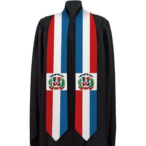 Dheeraja Dominican Republic Graduation Sash National Graduation Sash/Stole International Study Abroad Unisex Country Flag Graduation Sash (Dominican Republic)