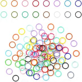 160pcs Colored Jump Rings, Colorful Iron Open Jump Rings 10mm O Ring Connectors Jewelry DIY Findings for Keychain Necklace Bracelet Earring Pendant Bead Jewelry Finding Making Charm Crafting