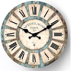 Constantplanet Wooden Wall-Clock for Living Room Decor - 14 Inch Analog Clock Decorative Clocks for Walls - Round Non Ticking Wall Clock for Living Room Kitchen