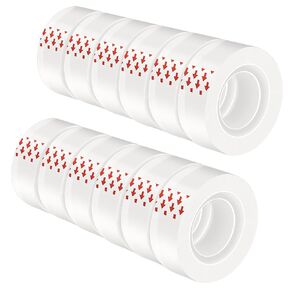 12 Rolls Transparent Tape Refills - Invisible Clear Tape Tearable by Hand Without Dispenser Transparent Glossy Tape for Office,Home,School