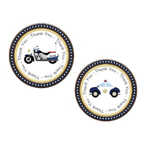 Police Thank You Stickers 24 pcs for Sheriff Birthday Party Decoration Supplies, Cops Baby Shower Themed