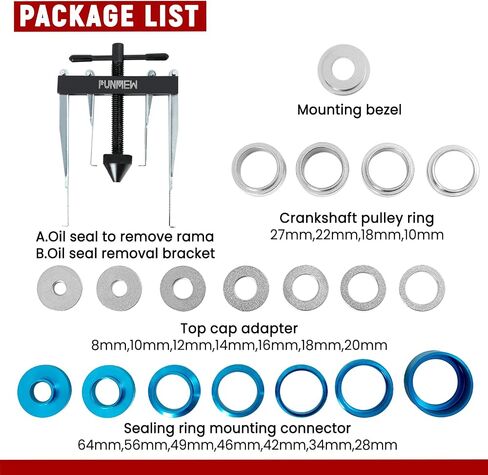 PUNMEW Cam Bearing Installation Tool Crank Bearing Camshaft Seal Remover and Installer Set Seal Puller Seal Installer Kit in Saudi Arabia