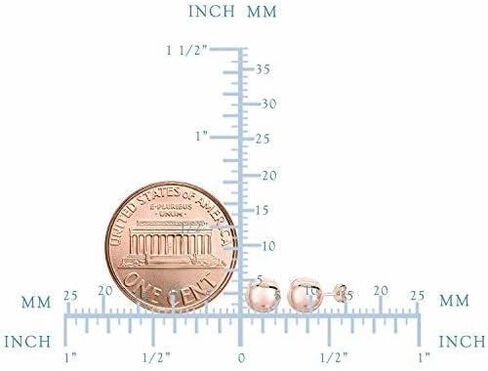 The Diamond Deal أقراط أذن كروية لامعة من الذهب الوردي/الوردي الحقيقي عيار 14 قيراط للنساء بأحجام وأحجام عديدة وبإغلاق خلفي (3 مم، 4 مم، 5 مم، 6 مم، 7 مم، 8 مم أو 10 مم) in Kuwait