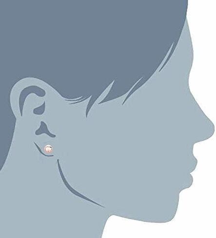 The Diamond Deal أقراط أذن كروية لامعة من الذهب الوردي/الوردي الحقيقي عيار 14 قيراط للنساء بأحجام وأحجام عديدة وبإغلاق خلفي (3 مم، 4 مم، 5 مم، 6 مم، 7 مم، 8 مم أو 10 مم) in Kuwait