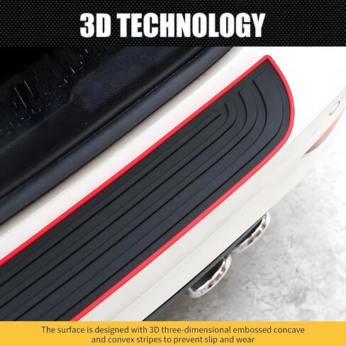 1 PC American Flag Car Rear Bumper Protector Guard, 35.4In x 2.7In PVC Anti-Slip Vehicle Trunk Door Trim Strip, Universal Waterproof DIY Accessories for Car Truck SUV RV Van (Red & Black #01) in Saudi Arabia