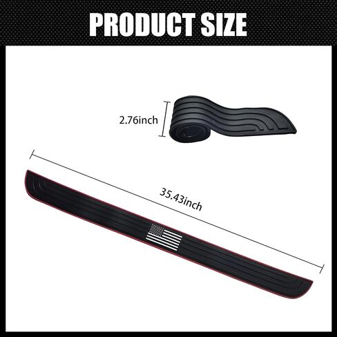 1 PC American Flag Car Rear Bumper Protector Guard, 35.4In x 2.7In PVC Anti-Slip Vehicle Trunk Door Trim Strip, Universal Waterproof DIY Accessories for Car Truck SUV RV Van (Red & Black #01) in Saudi Arabia