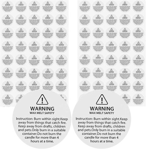 200 pcs Candle Warning Stickers Waterproof Candle Safety Stickers Candle Warning Labels for DIY Candle Making Craft Candle Safe Sticker in Saudi Arabia
